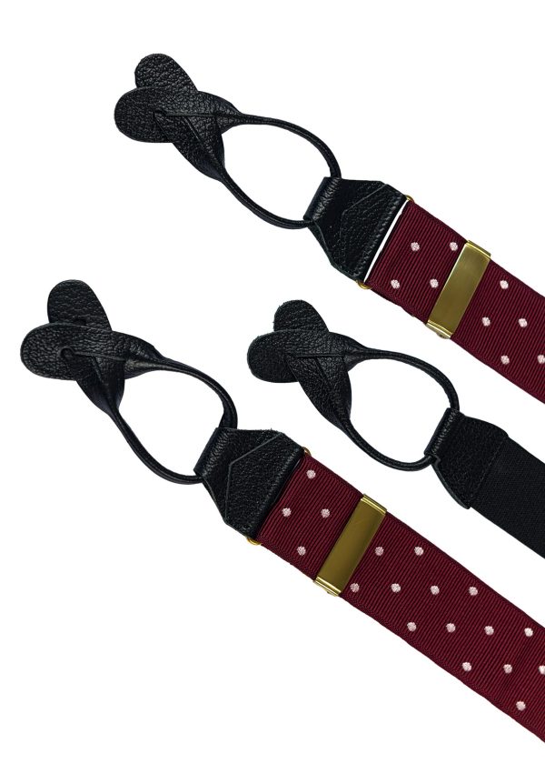 Wine pink men's braces by Roderick Charles