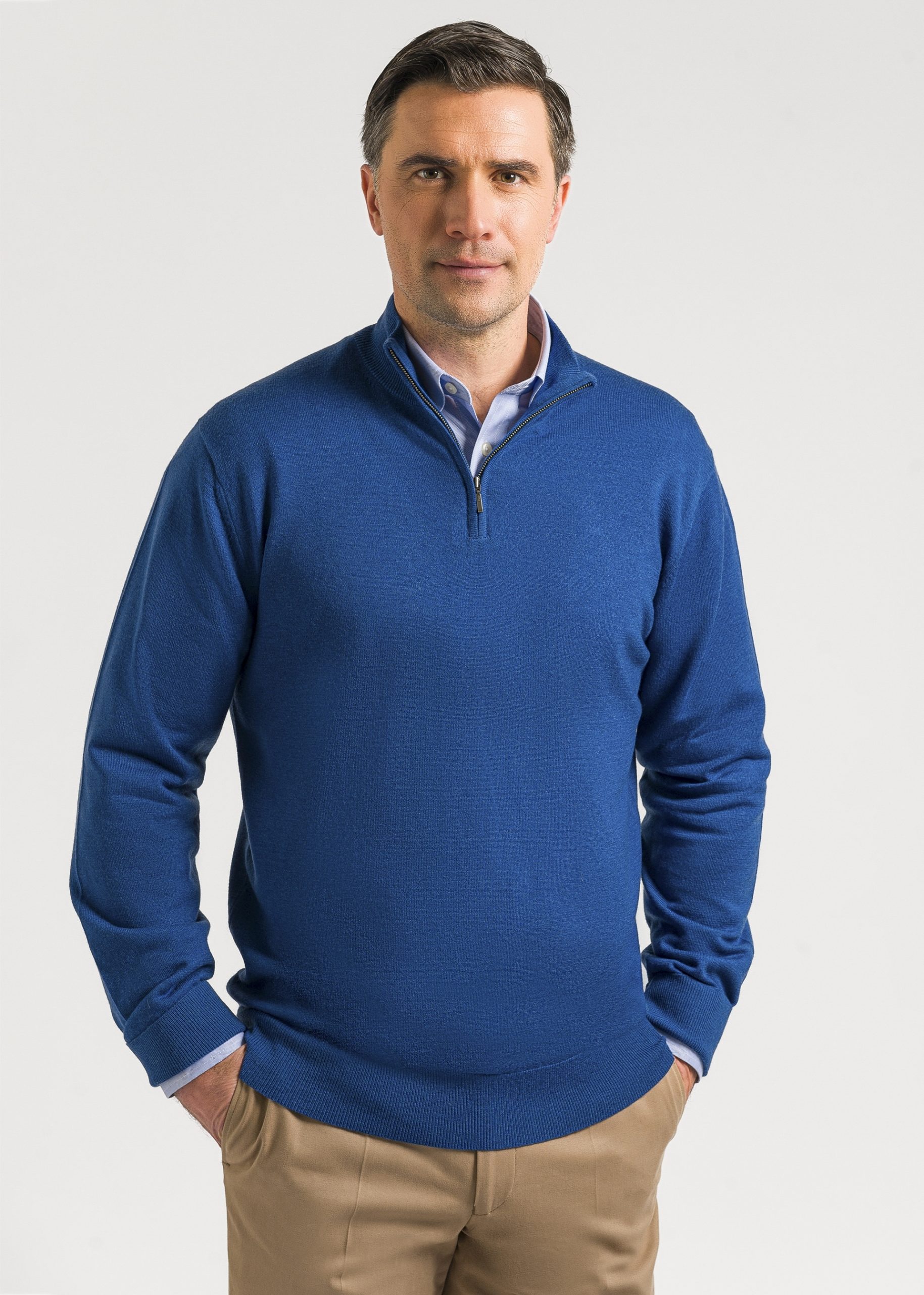Roderick Charles blue sweater