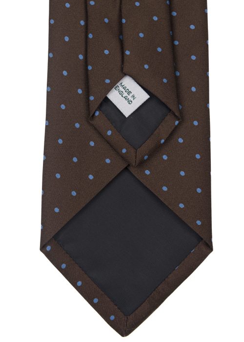 Roderick Charles medium spot tie in blue and brown