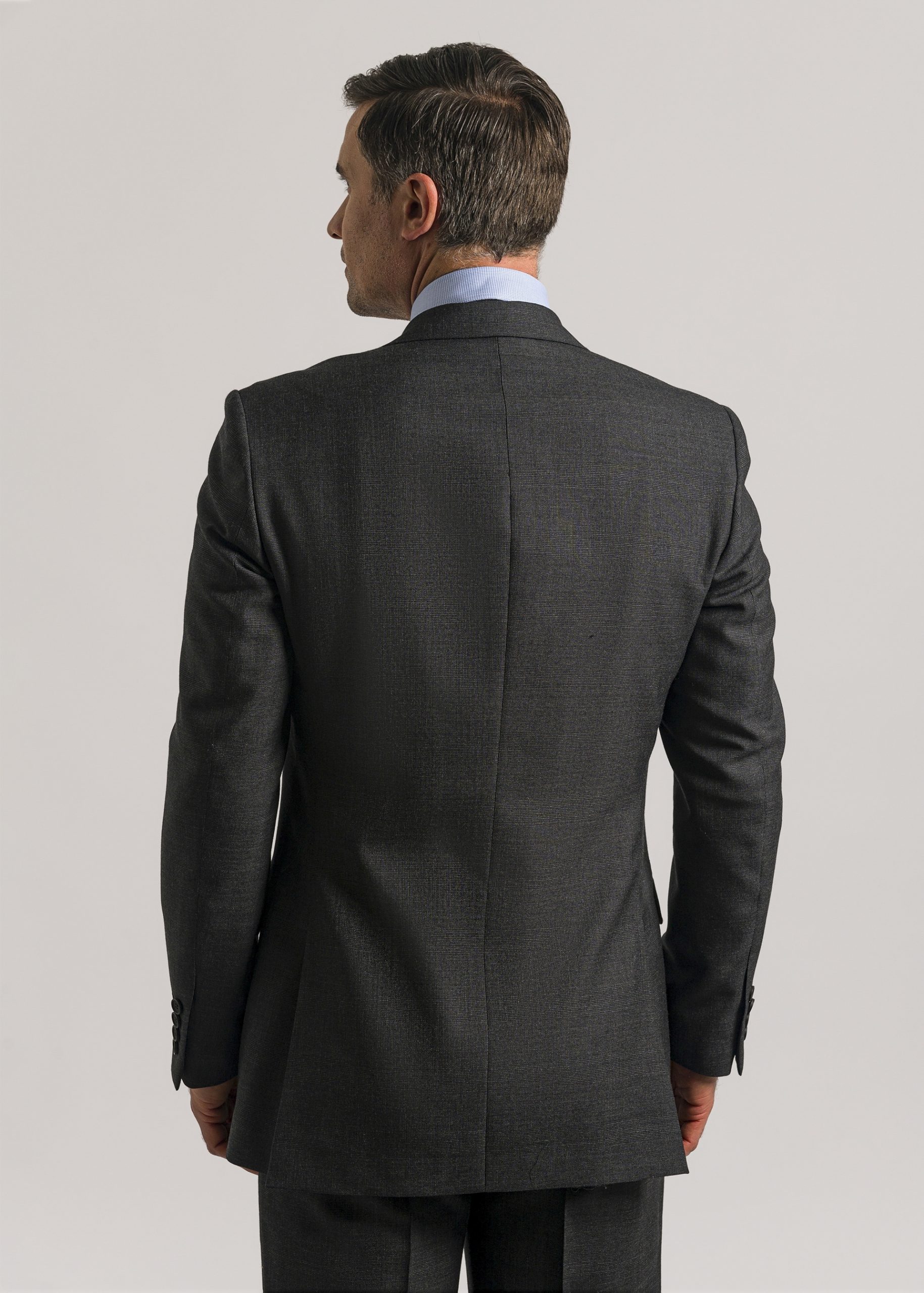 Men’s classic fit grey glen suit by Roderick Charles