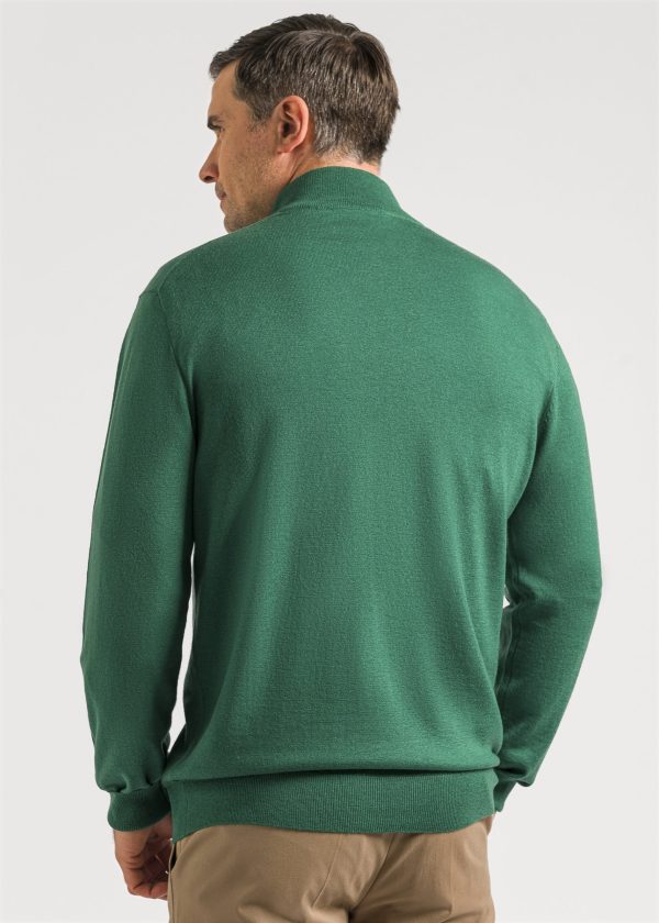 Green mens quarter zip sweater