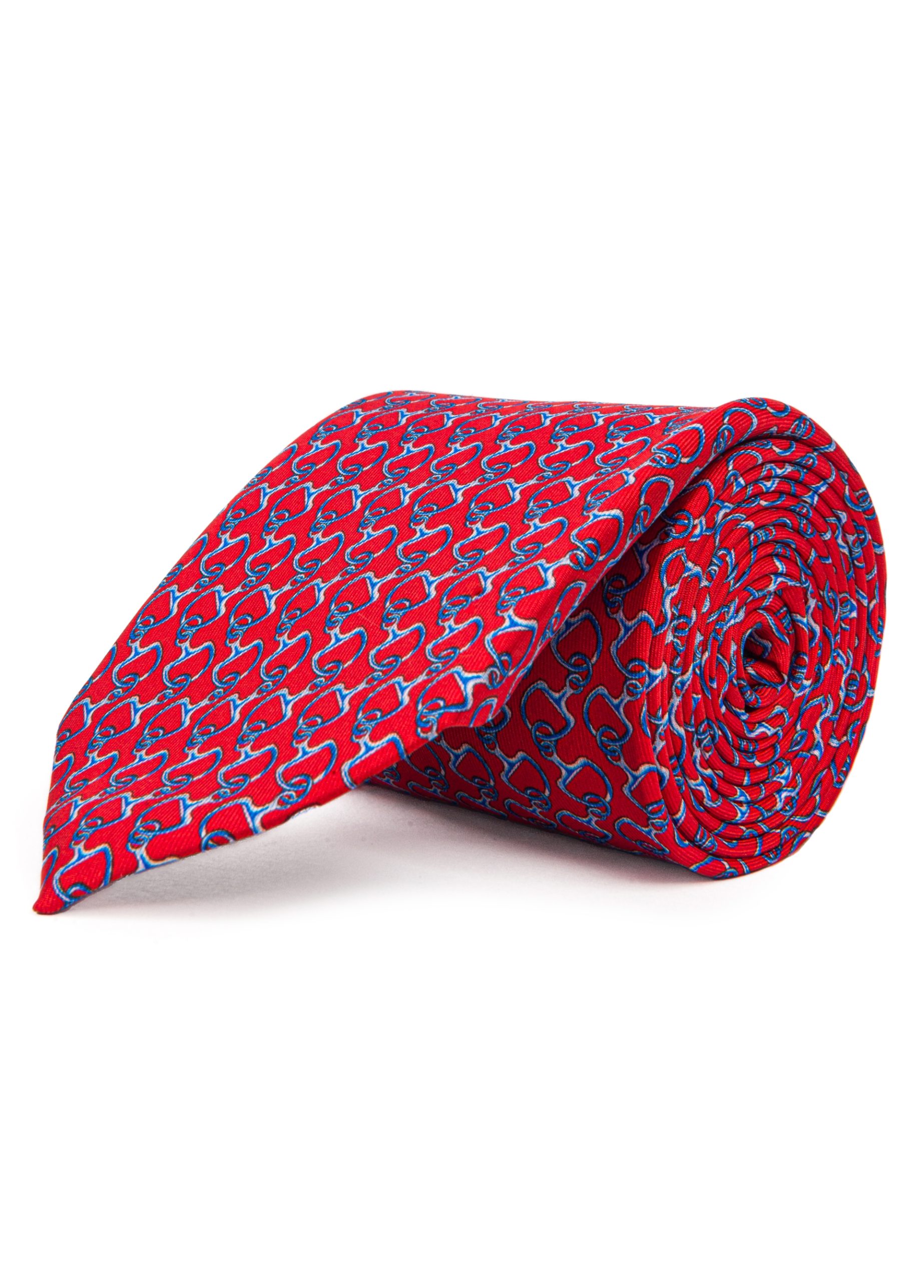 Men’s smart red and blue silk tie
