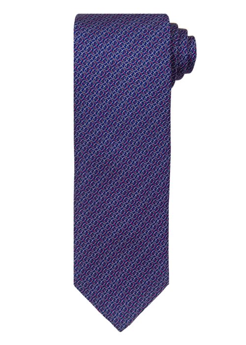 Men's navy and pink business tie