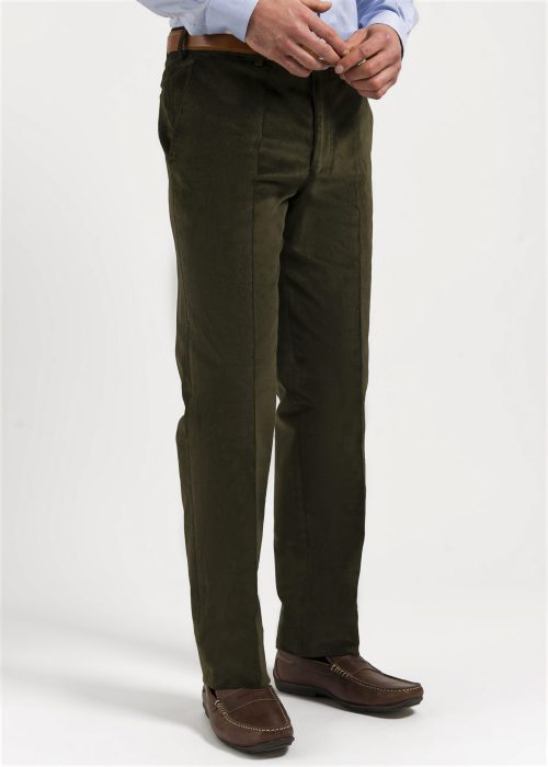 Roderick Charles men's olive coloured needlecord trousers