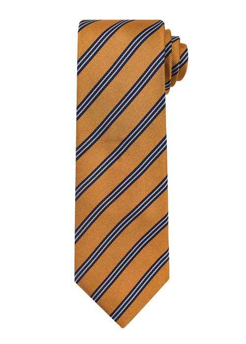 Roderick Charles orange and navy triple stripe tie