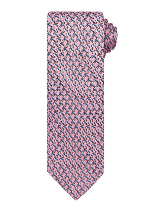 Pale pink animal print tie