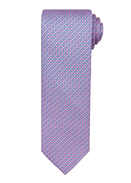 Men's pink and blue diamond tie