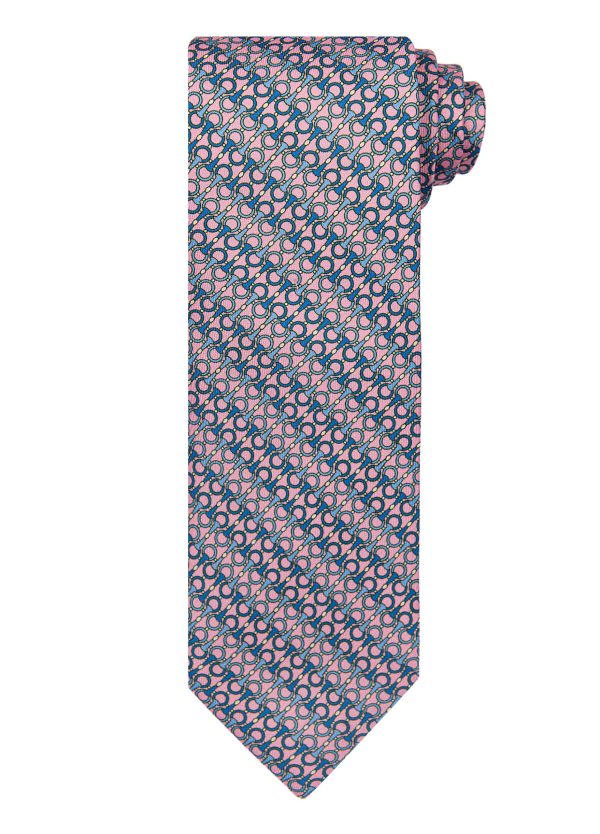 Pink and blue link pip tie