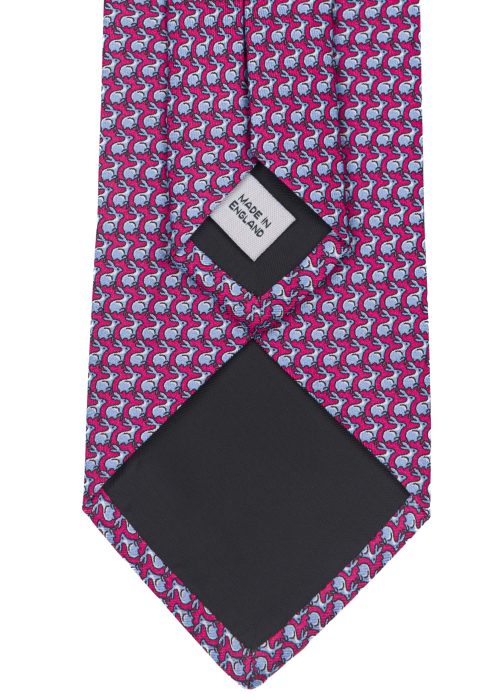 Men's dark pink rabbit print tie