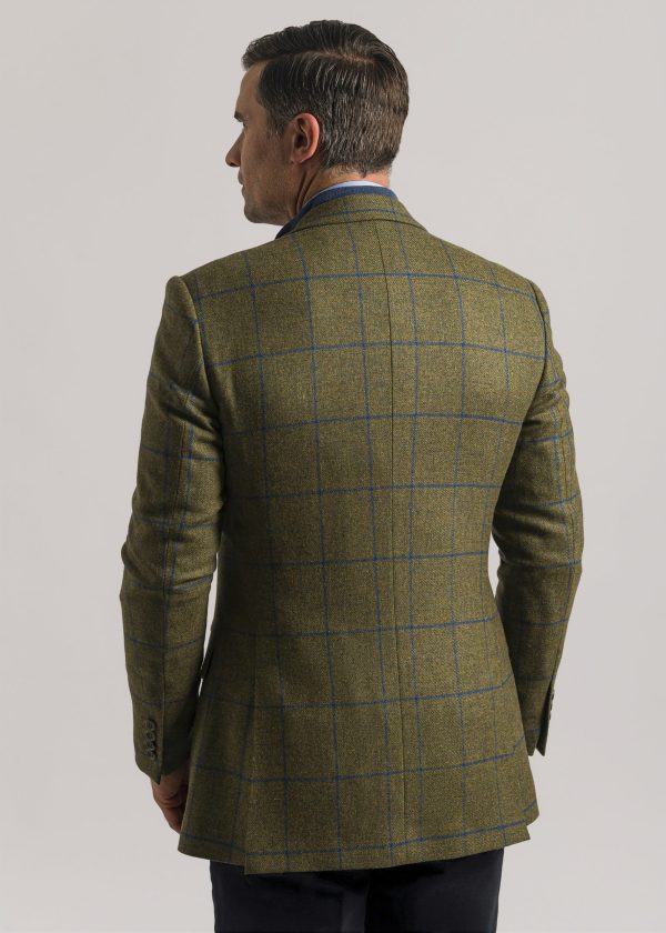 Royal and green tweed tailored fit jacket