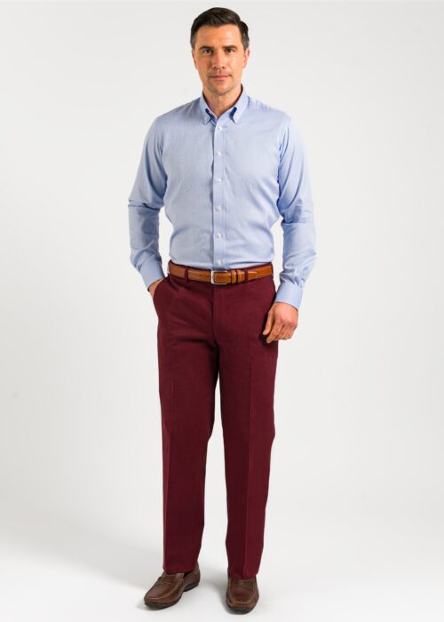 Men's mulberry coloured trousers