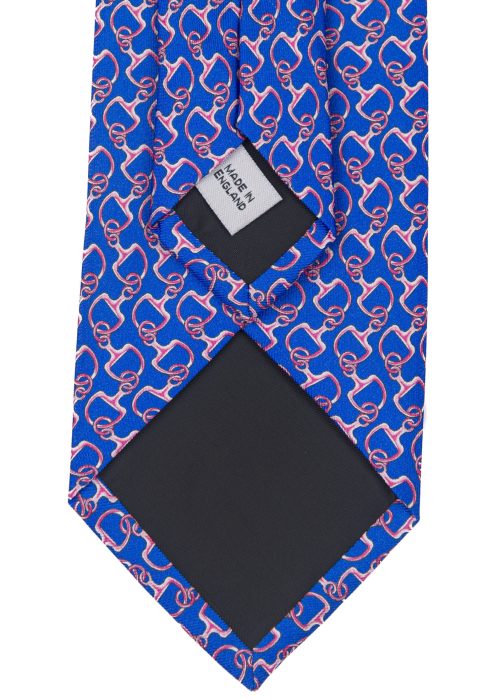 Snaffle patterned men's tie in pink and royal blue