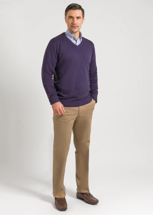Roderick Charles purple v neck sweater
