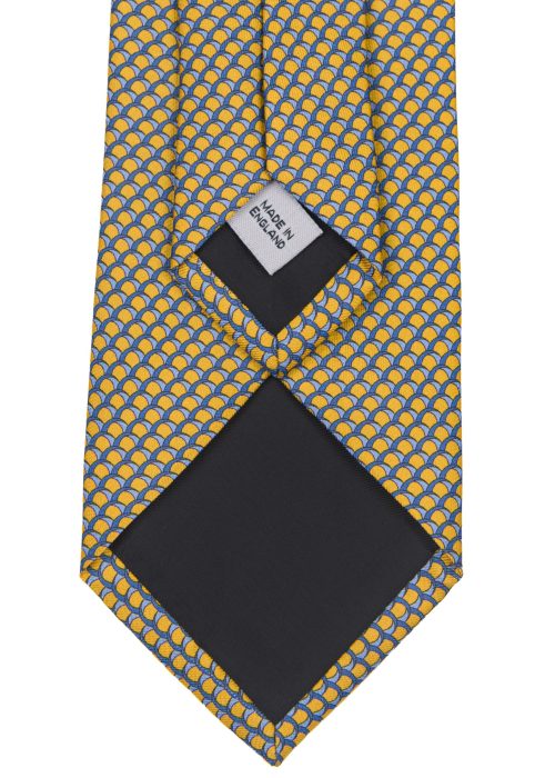 Men's yellow and blue honeycomb tie by Roderick Charles London