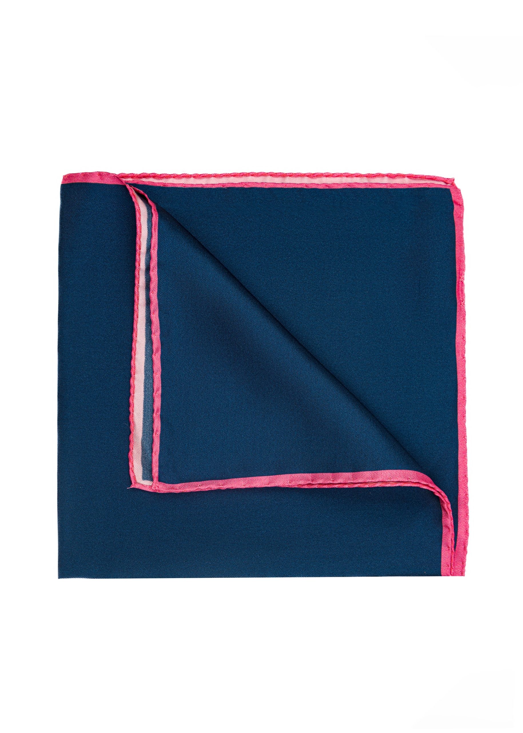 Royal and pink silk pocket square