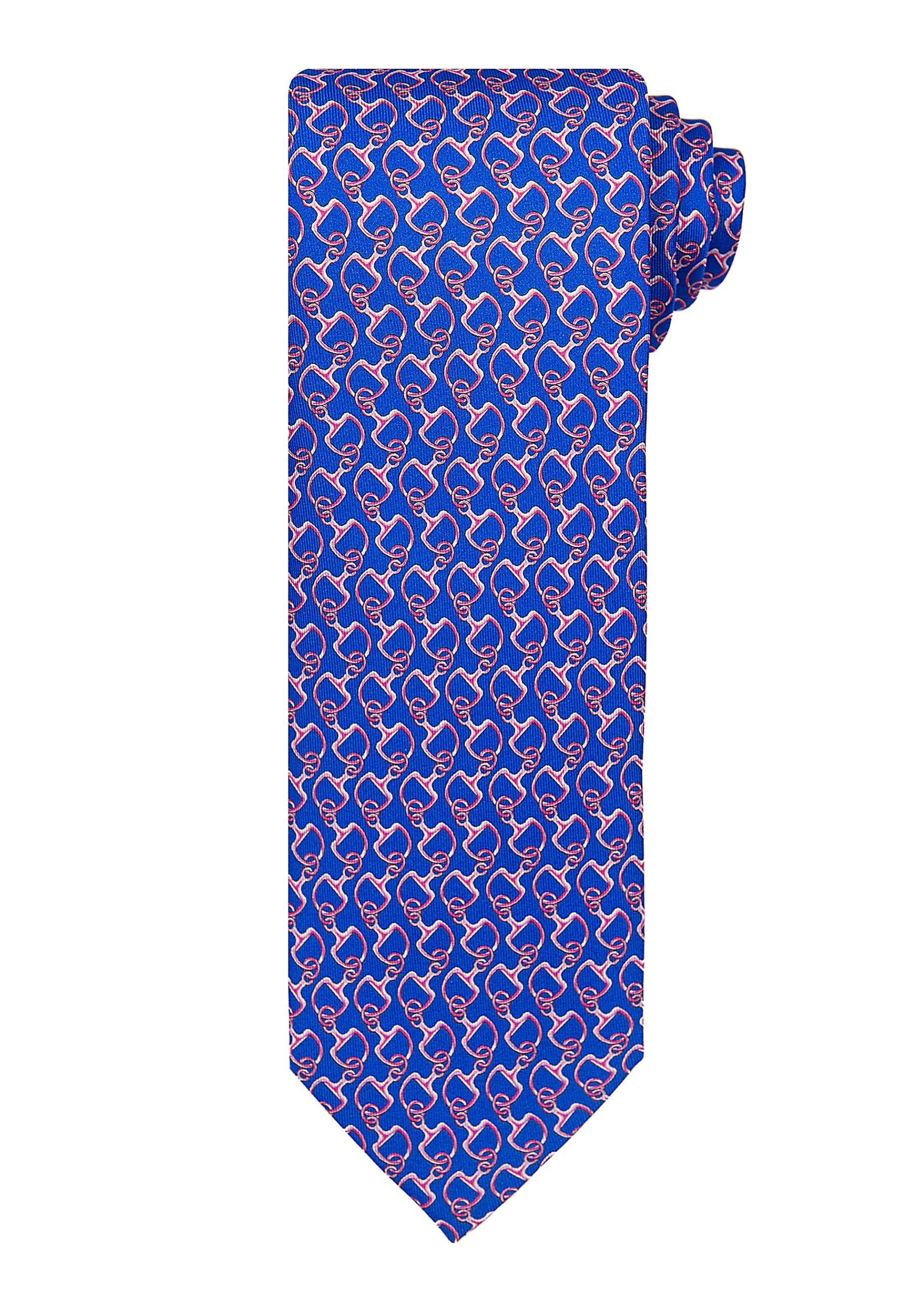 Roderick Charles snaffle patterned tie in royal and pink
