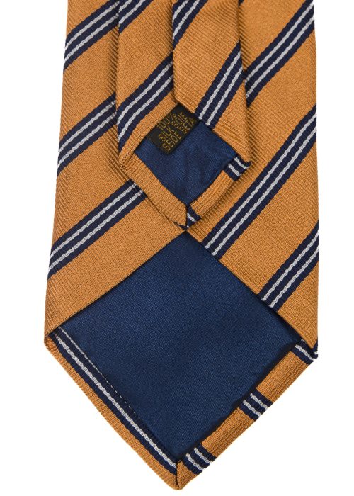 Orange tie with triple stripes