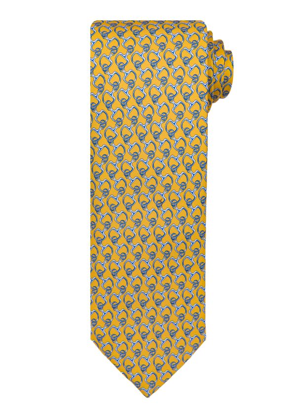 Roderick Charles yellow and blue snaffle tie