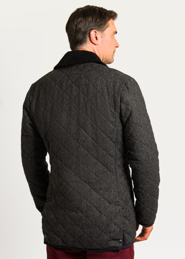 A stylish grey quilted paddock jacket and ideal transitional piece.