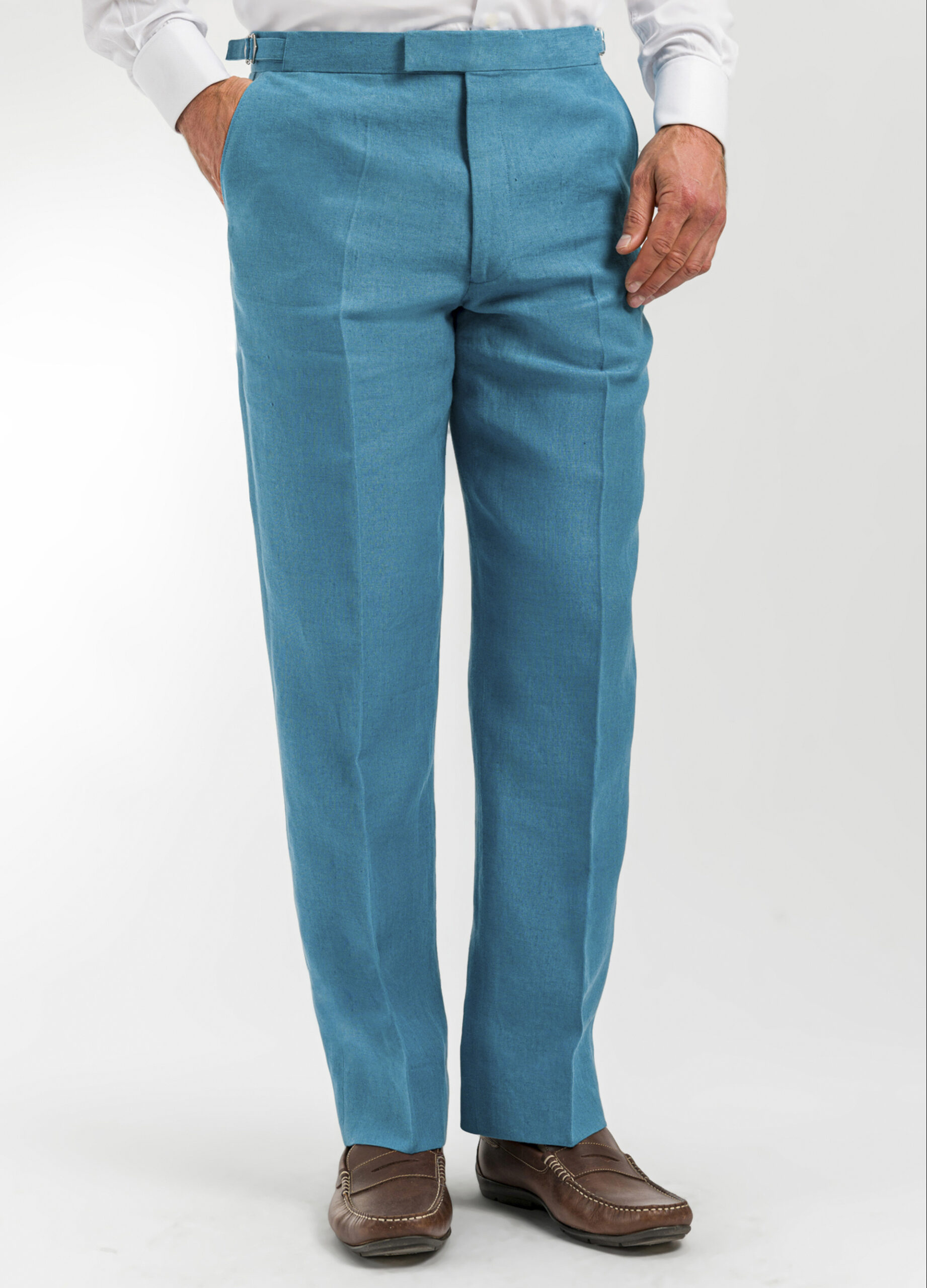 mens-teal-linen-trousers