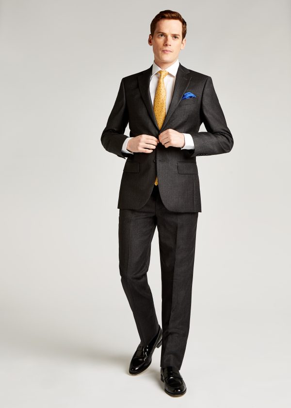 Roderick Charles Grey and Royal Blue glen check formal tailored fit suit.