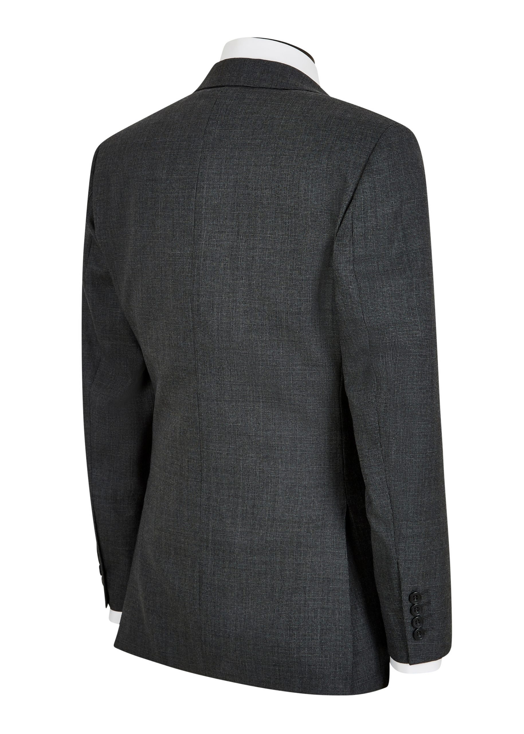 Tailored Fit Dark Grey Microcheck Suit - Roderick Charles