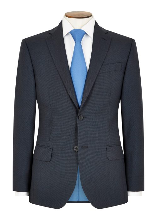 Men's sale suit Blue Microcheck tailored fit jacket and trousers