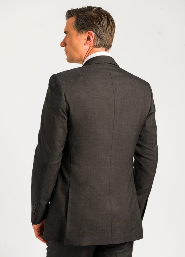 Vintage Suit - Rossiman Suit - Brown and Blue Mix Windowpane Suit - Glen Plaid Suit main image 0