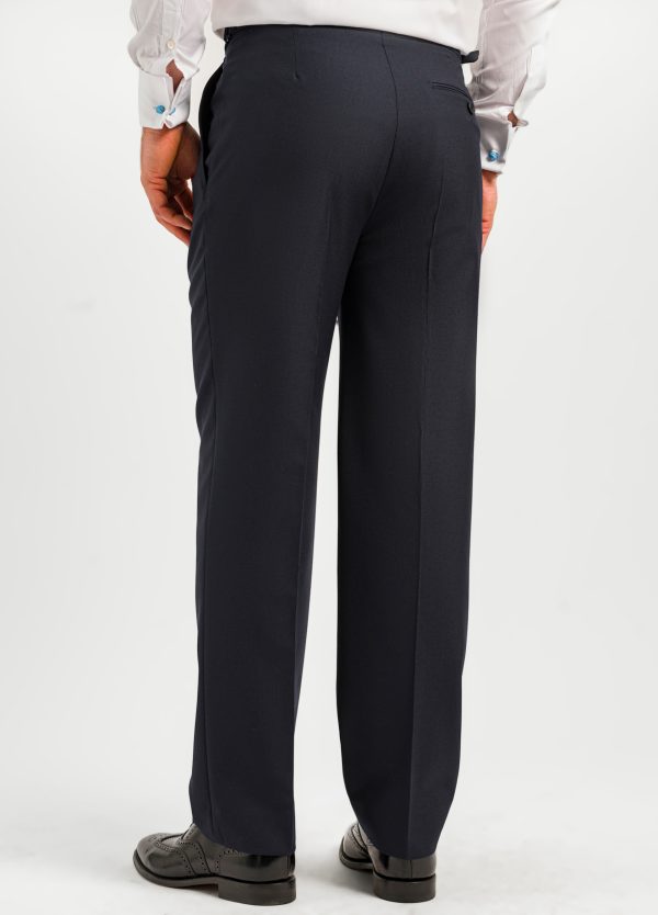 Roderick Charles dark blue classic fit suit trousers back