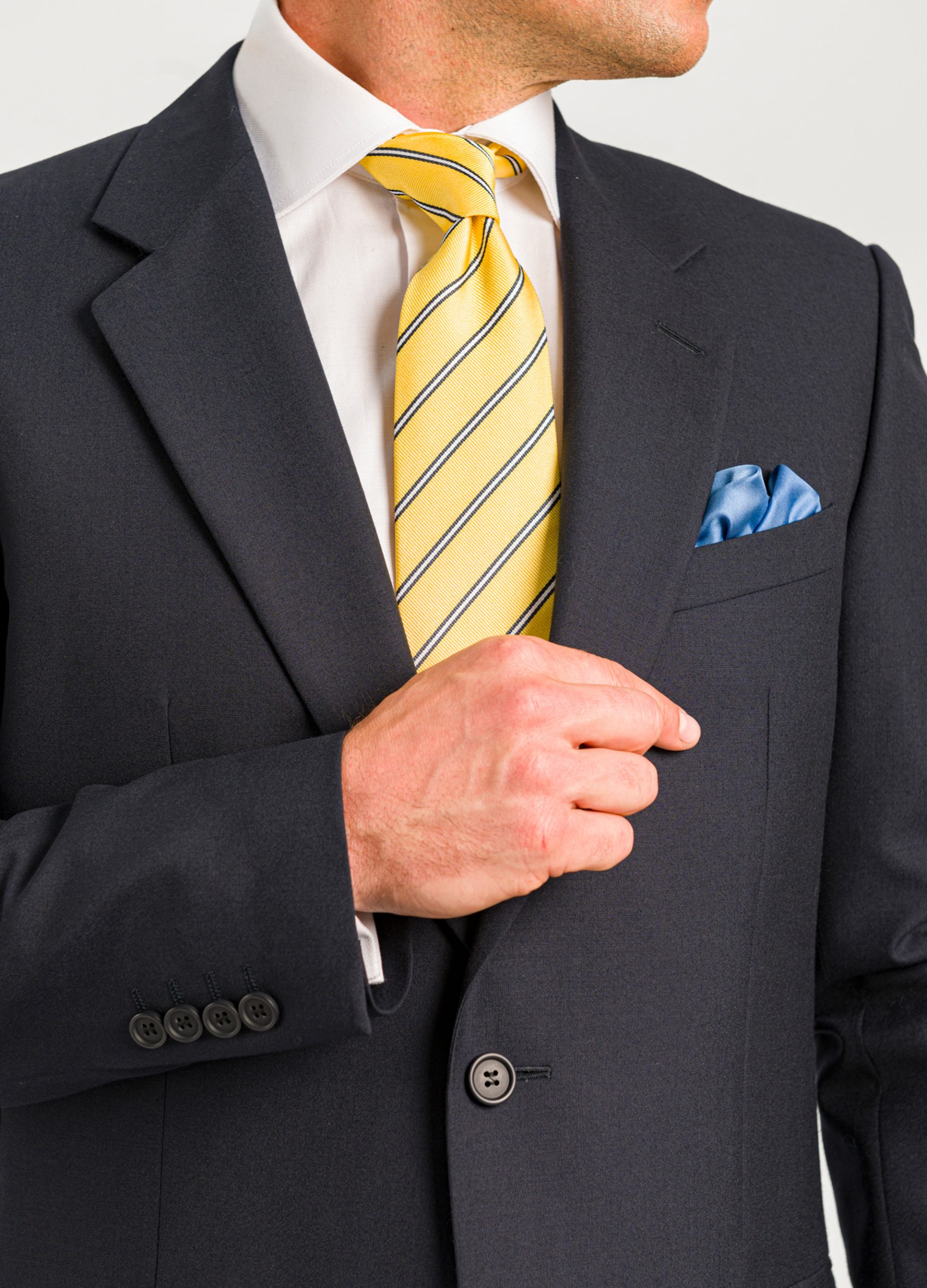 mens-navy-blue-classic-fit-semi-plain-suit-with yellow-tie-smart