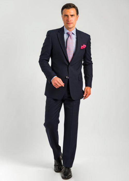 Roderick Charles navy blue windowpane suit