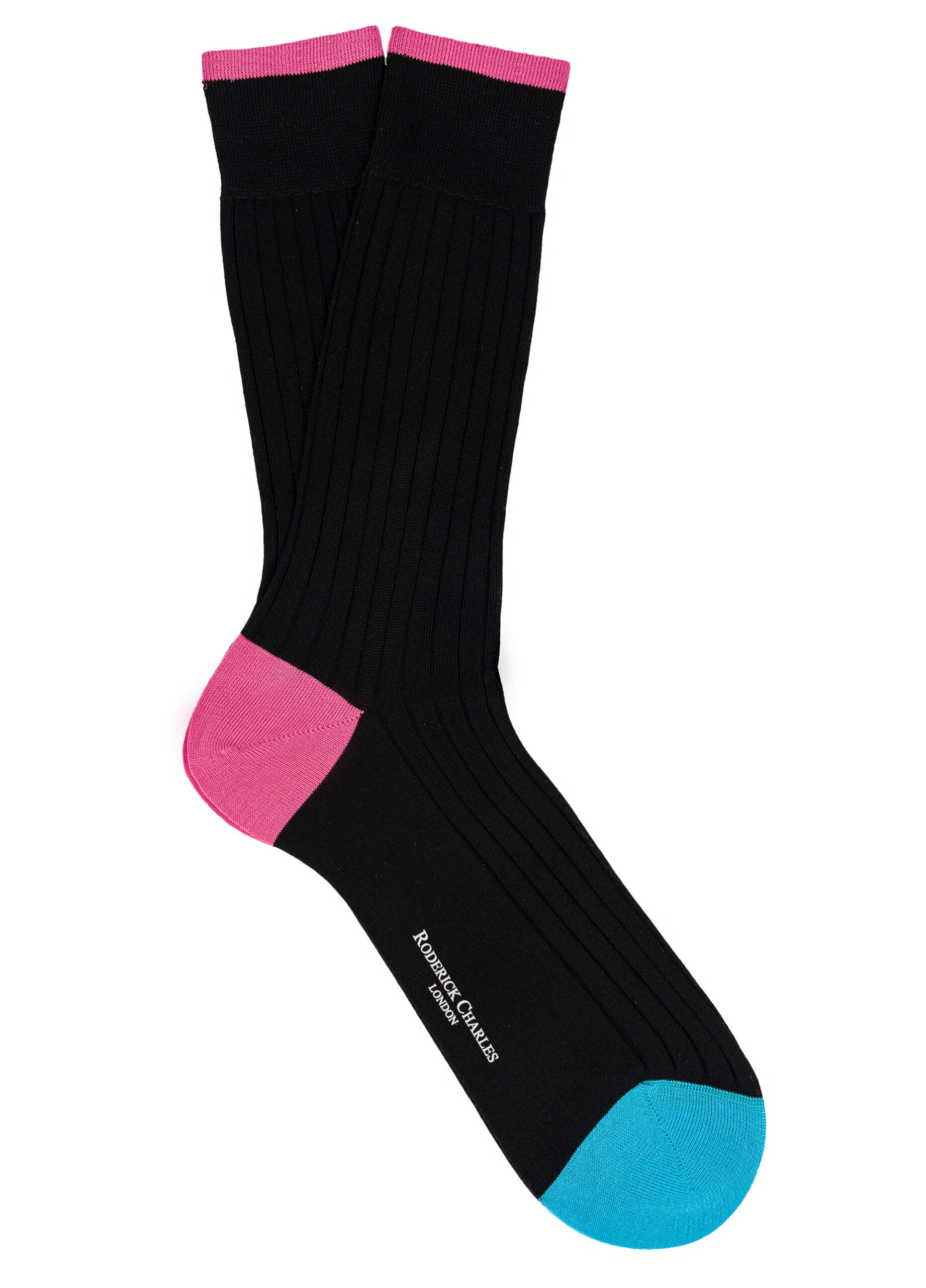 Black and pink egyptian cotton socks