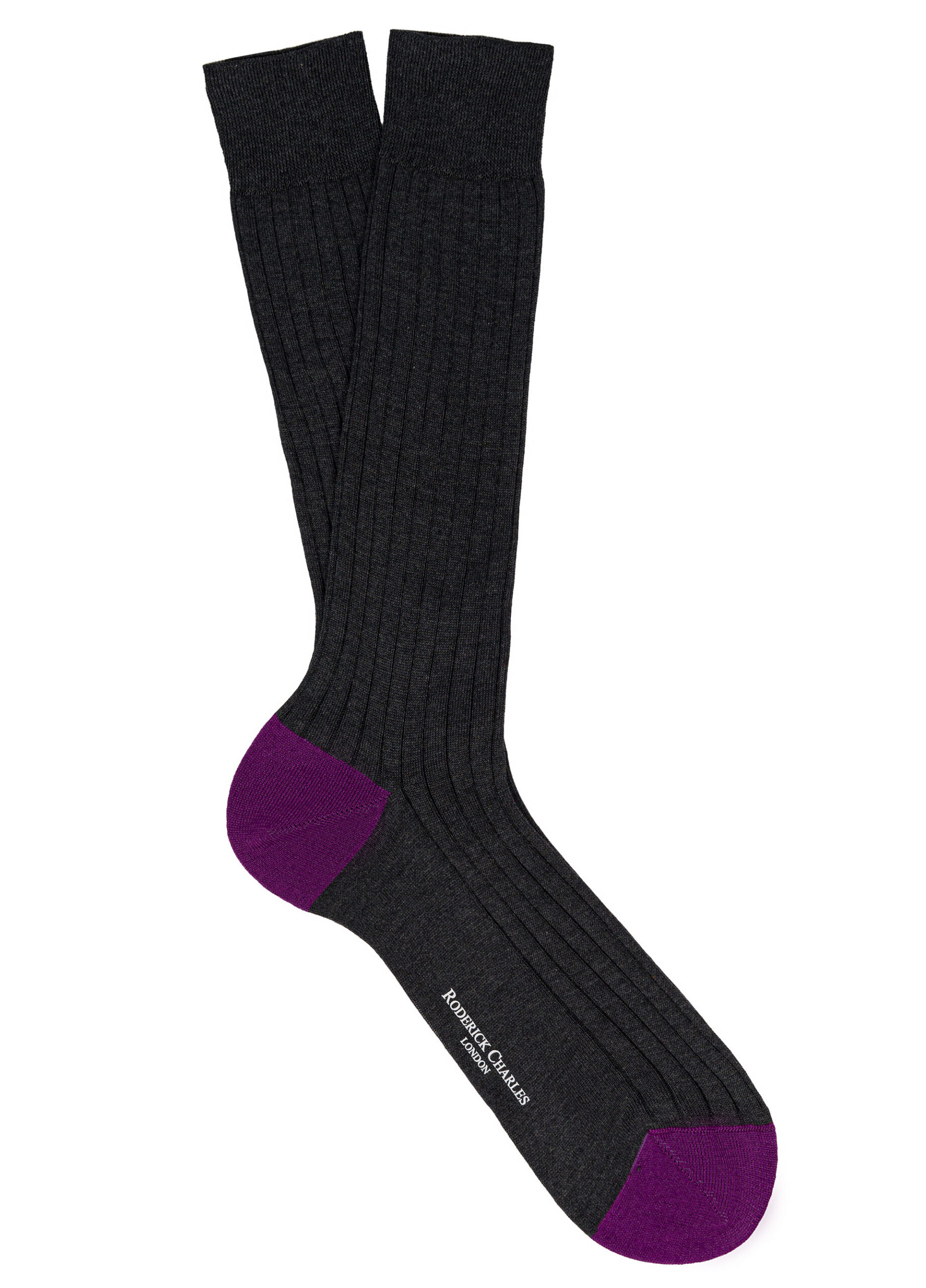 Dk Grey-Purple Cotton Socks