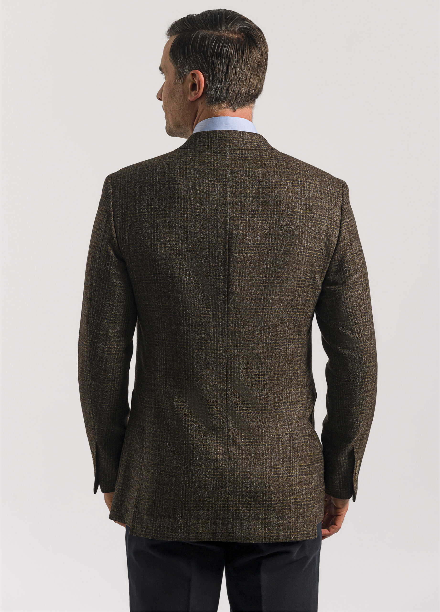 Back of SB Tld Brown-Fawn Glen Check Jacket