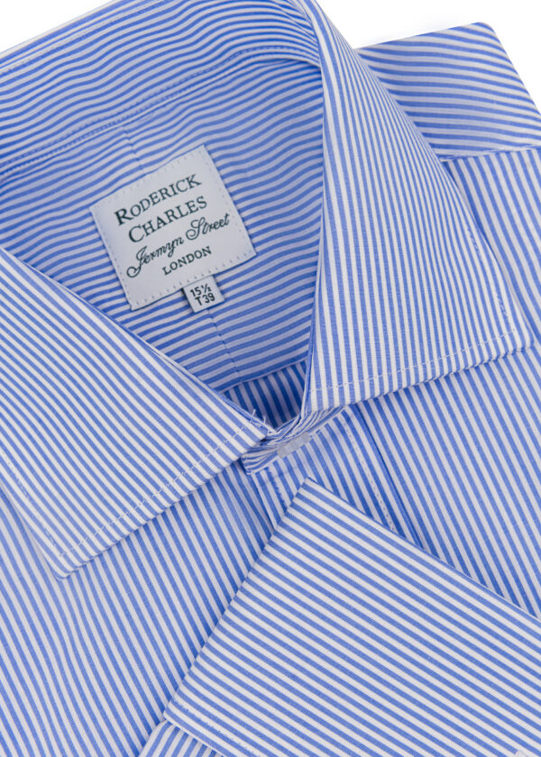 A double-cuff Roderick Charles blue stripe cotton shirt