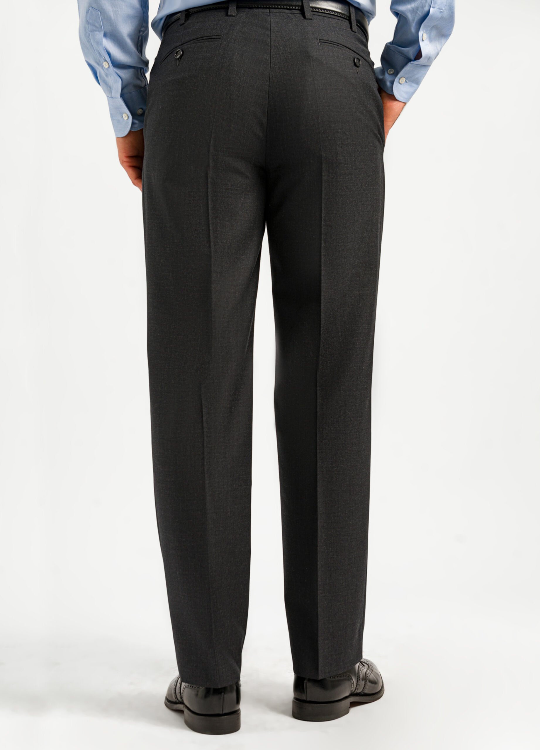 Grey formal light weight trousers seat