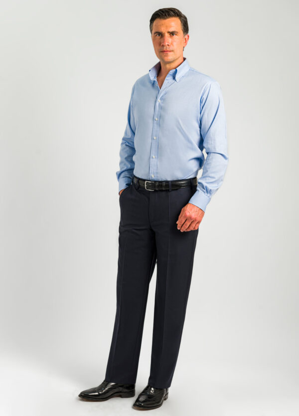 This Roderick Charles navy wool trouser is lightweight and perfect for looking dapper in the summer heat.