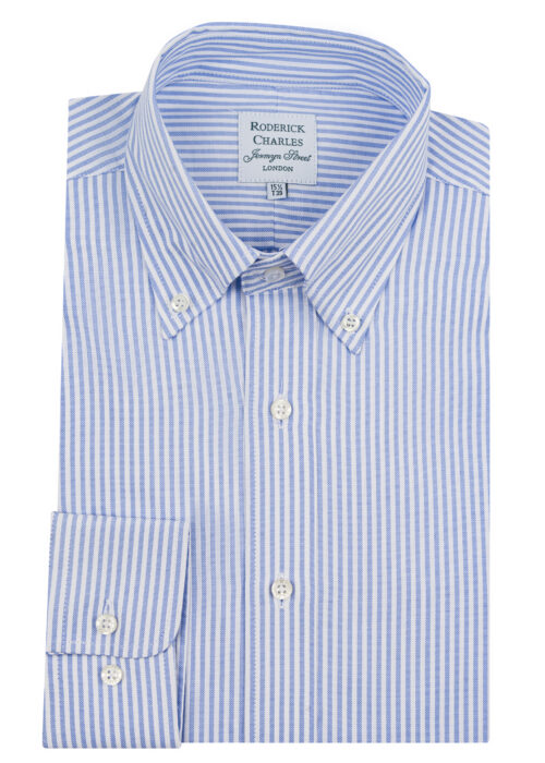 A Roderick Charles button-down blue stripe cotton shirt