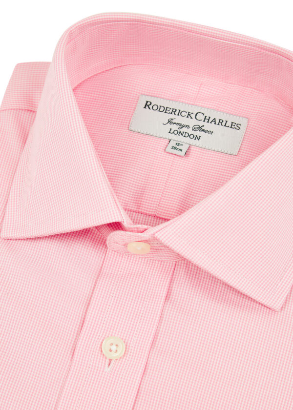 A classic Roderick Charles pink micro-check double cuff shirt
