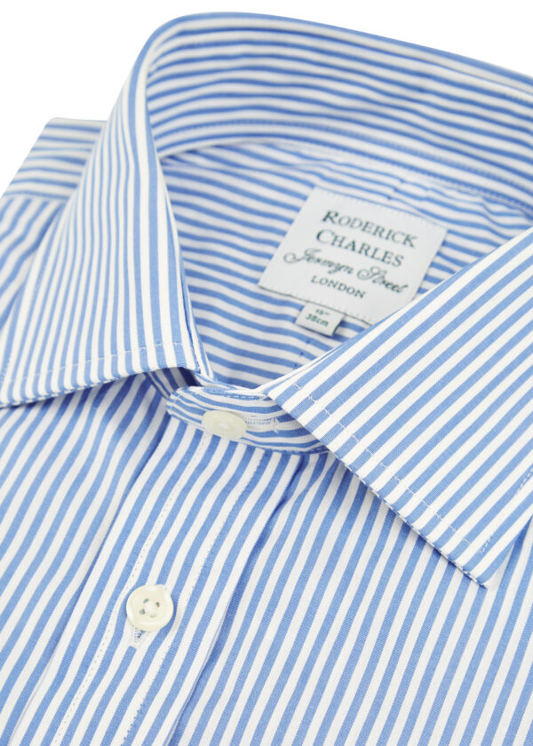 A Roderick Charles blue bengal stripe double cuff shirt