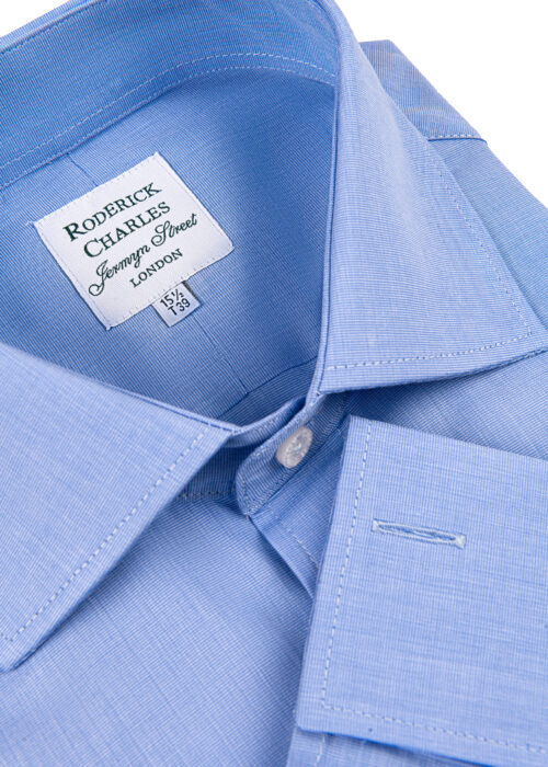 A blue double cuff Roderick Charles end-on-end cotton shirt