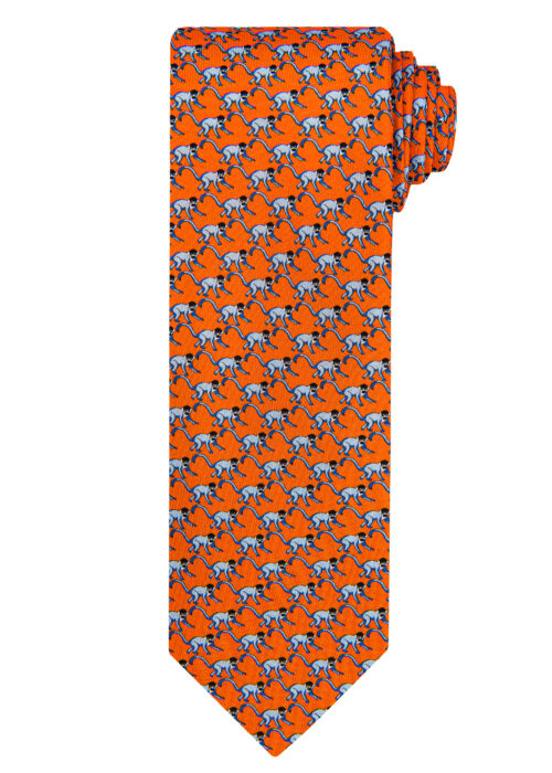 A smart Roderick Charles orange silk monkey tie