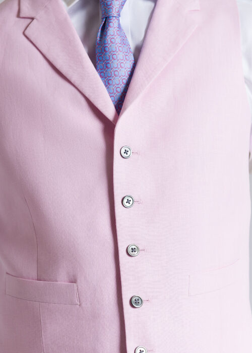 Pink Linen Waistcoat - Image 3