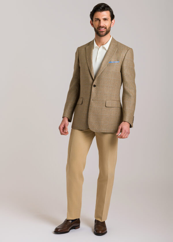 Brown/Sky Check Jacket A Roderick Charles brown glen check jacket with a green and blue windowpane check