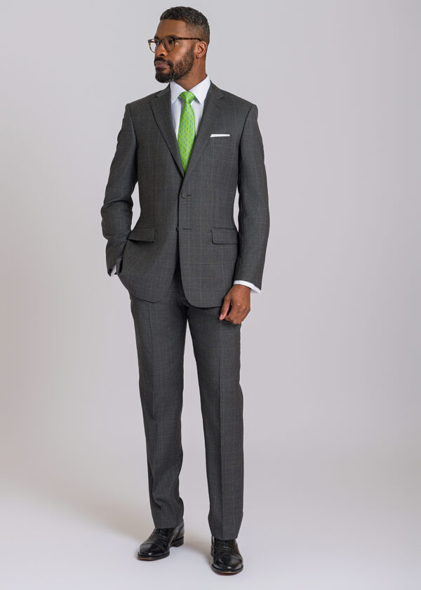 Tld LW Grey Check Suit1 A tailored fit grey checked suit