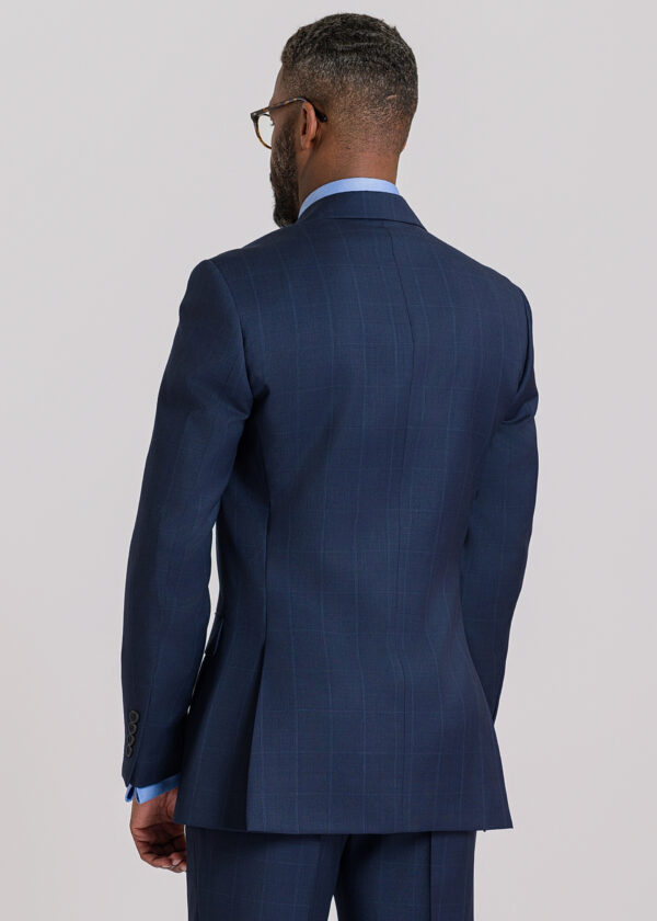 Tailored Fit Lightweight Navy Check Suit - Roderick Charles