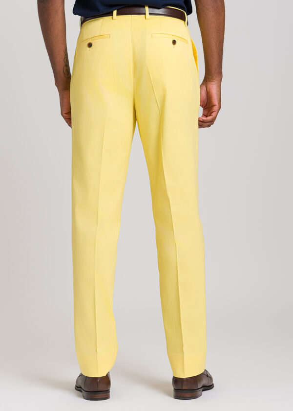 The back of a smart Roderick Charles yellow chino