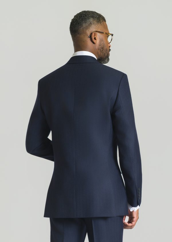 Tailored Fit Navy Herringbone Suit - New Arrival - Roderick Charles