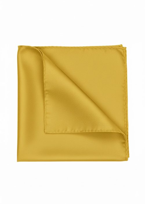 Yellow Plain Silk Pocket Square