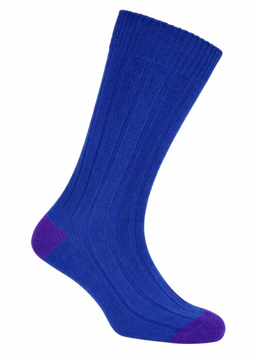 Royal & Purple Heel and Toe Cotton Socks